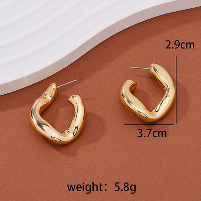 1 Pair Streetwear Solid Color Plating Alloy Earrings