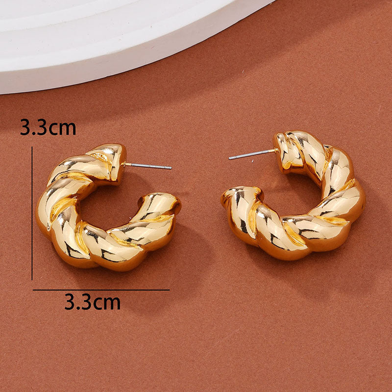 1 Pair Streetwear Solid Color Plating Alloy Earrings