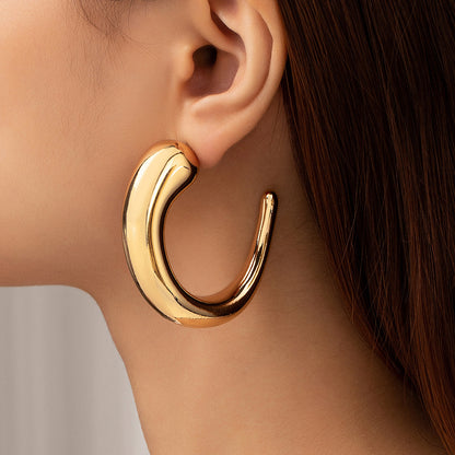 1 Pair Streetwear Solid Color Plating Alloy Earrings