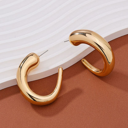 1 Pair Streetwear Solid Color Plating Alloy Earrings