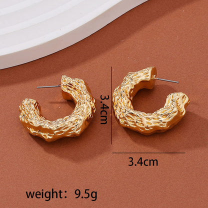 1 Pair Streetwear Solid Color Plating Alloy Earrings