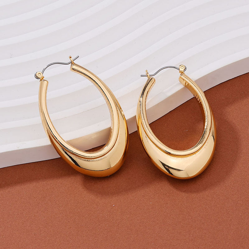 1 Pair Streetwear Solid Color Plating Alloy Earrings