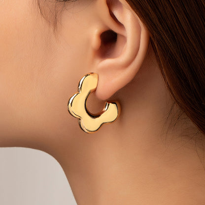 1 Pair Streetwear Solid Color Plating Alloy Earrings