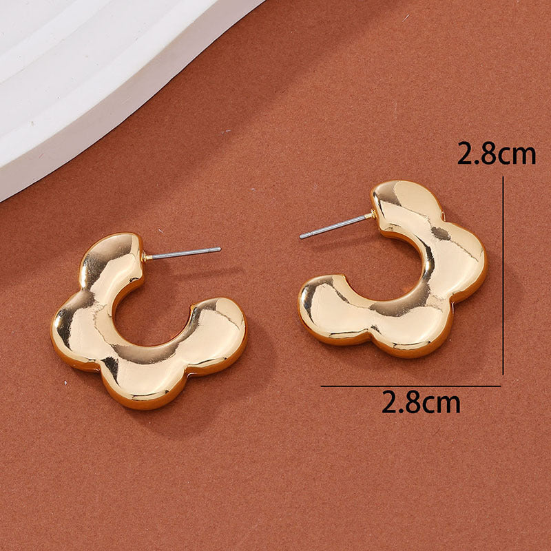 1 Pair Streetwear Solid Color Plating Alloy Earrings