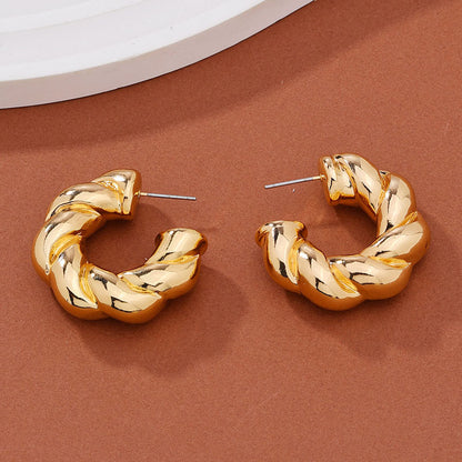 1 Pair Streetwear Solid Color Plating Alloy Earrings