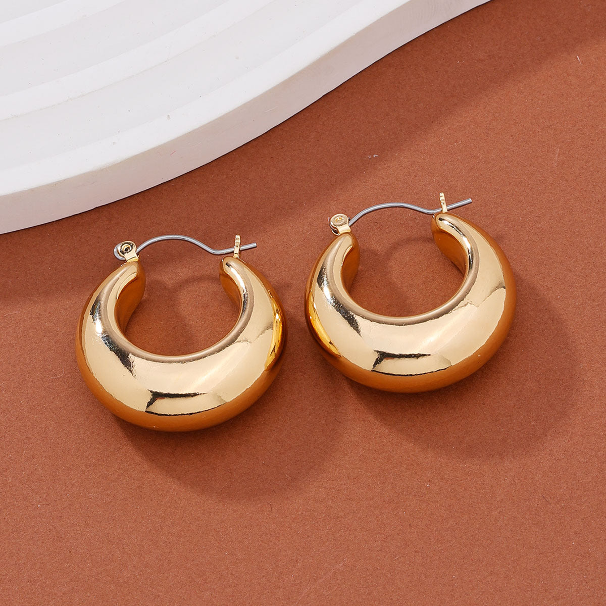 1 Pair Streetwear Solid Color Plating Alloy Earrings