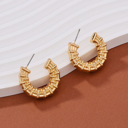 1 Pair Streetwear Solid Color Plating Alloy Earrings