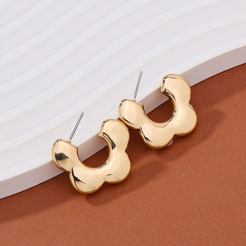 1 Pair Streetwear Solid Color Plating Alloy Earrings