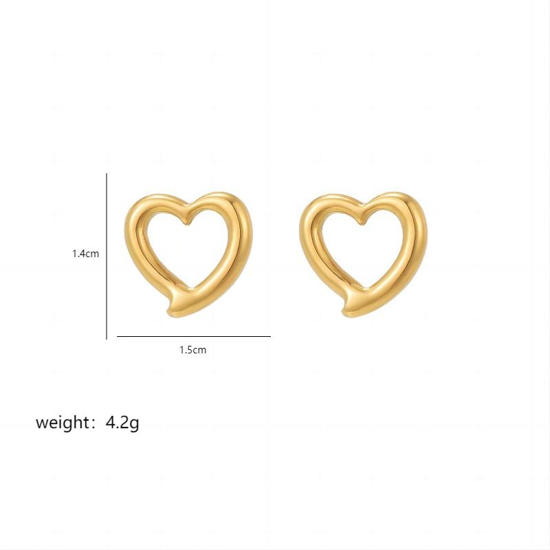 1 Pair Ig Style Sexy Shiny Heart Shape Irregular Plating Hollow Out Stainless Steel 18k Gold Plated Ear Studs