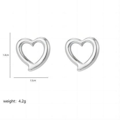 1 Pair Ig Style Sexy Shiny Heart Shape Irregular Plating Hollow Out Stainless Steel 18k Gold Plated Ear Studs