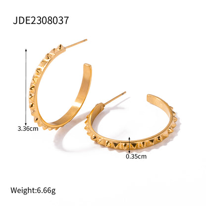 Simple Style Solid Color Stainless Steel Plating 18k Gold Plated Bracelets Earrings