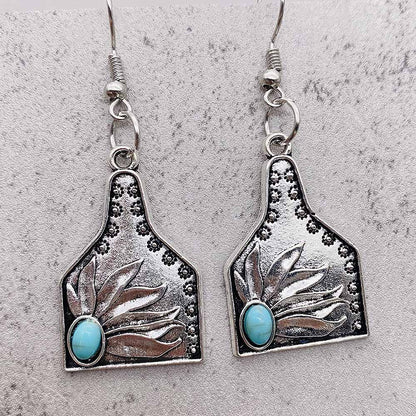 Wholesale Jewelry Simple Style Geometric Leaf Titanium Alloy Drop Earrings