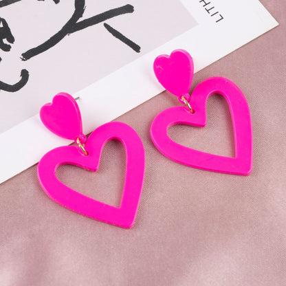 Wholesale Jewelry Simple Style Heart Shape Alloy Patchwork Drop Earrings