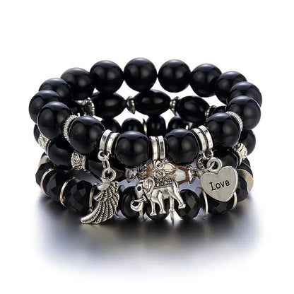 Classic Style Round Alloy Beaded Women's Bracelets