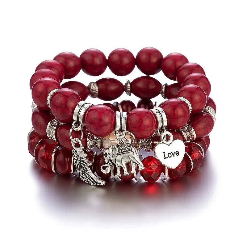 Classic Style Round Alloy Beaded Women's Bracelets