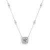 Simple Style Solid Color Sterling Silver Inlay Moissanite Pendant Necklace