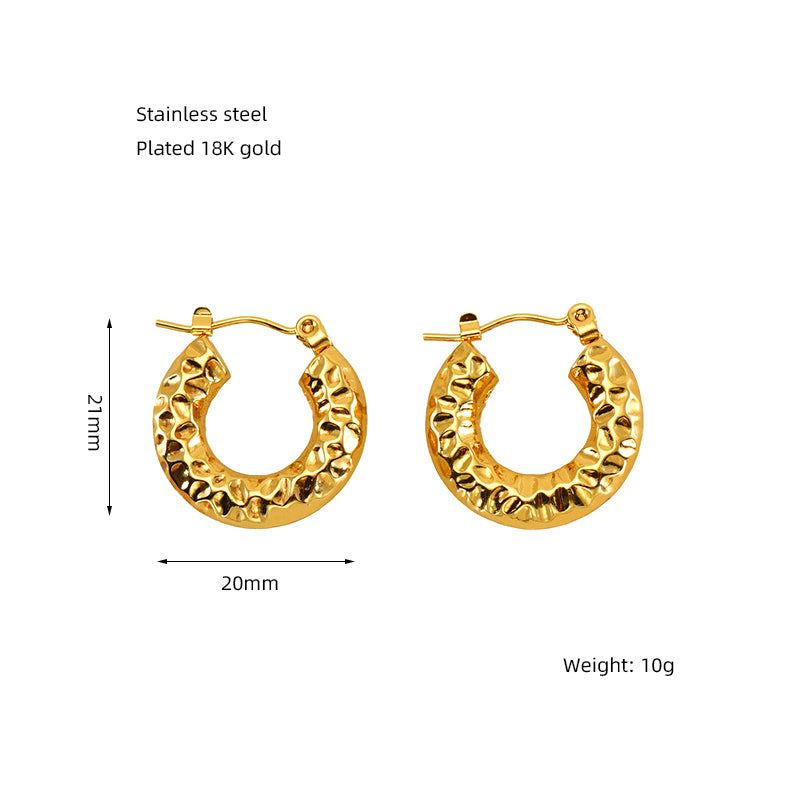 1 Pair Simple Style Water Droplets Polishing Gold Plated Stainless Steel 18k Gold Plated Earrings