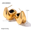 1 Pair Simple Style Classic Style Solid Color Plating Stainless Steel 18k Gold Plated Ear Studs