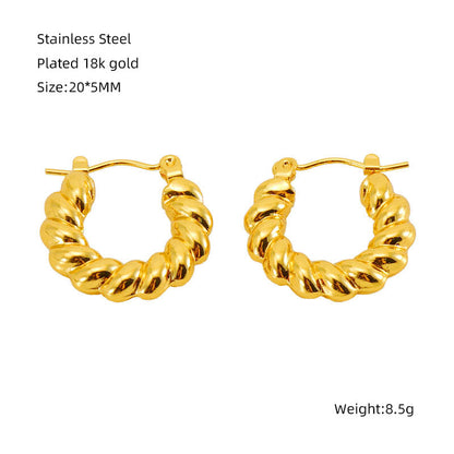 1 Pair Elegant Water Droplets Polishing Gold Plated Stainless Steel 18k Gold Plated Earrings