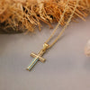 Basic Classic Style Cross Copper 18k Gold Plated Zircon Pendant Necklace In Bulk