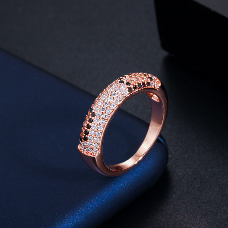 Glam Simple Style Geometric Copper Plating Inlay Zircon 14k Gold Plated Gold Plated Rhodium Plated Rings