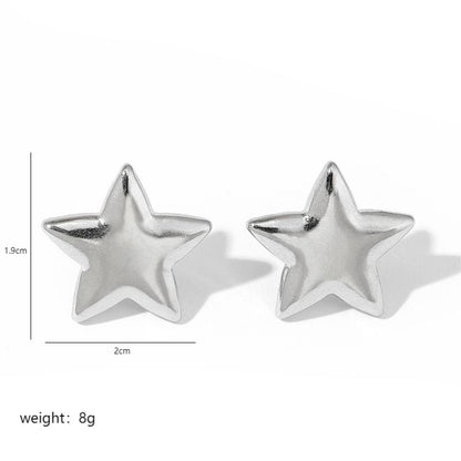 1 Pair Ig Style Artistic Star Plating Stainless Steel 18k Gold Plated Ear Studs