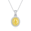 Elegant Round Sterling Silver High Carbon Diamond Pendant Necklace In Bulk