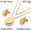 Sweet Butterfly Titanium Steel Heart Butterfly Titanium Steel 18k Gold Plated Jewelry Set