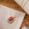 Retro Simple Style Geometric Copper 18k Gold Plated Zircon Pendant Necklace In Bulk