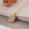 Retro Simple Style Geometric Copper 18k Gold Plated Zircon Pendant Necklace In Bulk