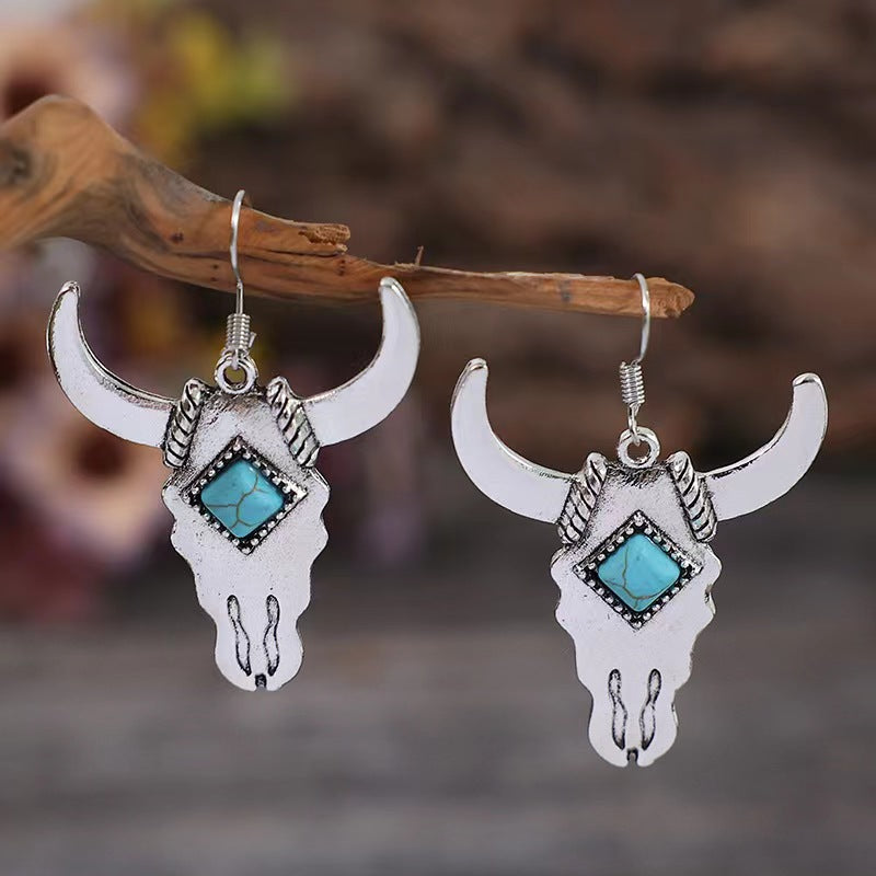 1 Pair Cowboy Style Classic Style Cattle Alloy Ear Hook