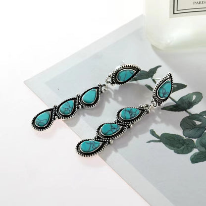 Wholesale Jewelry Vintage Style Baroque Style Classic Style Water Droplets Alloy Drop Earrings