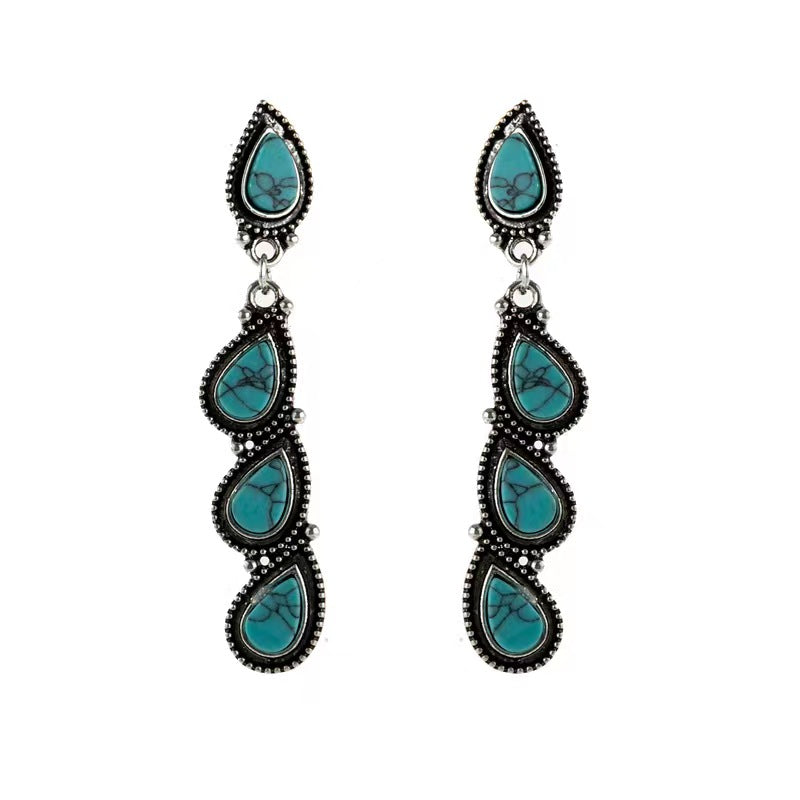 Wholesale Jewelry Vintage Style Baroque Style Classic Style Water Droplets Alloy Drop Earrings