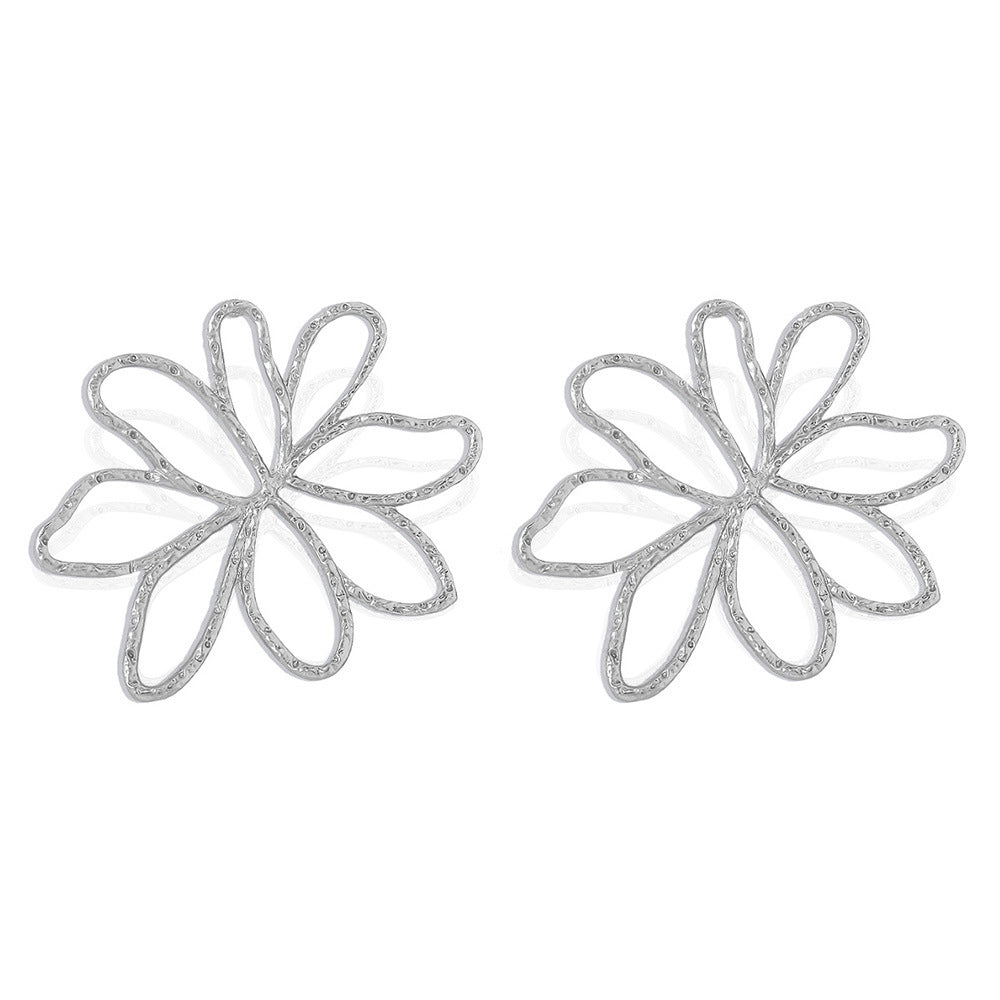 Wholesale Jewelry Vacation Simple Style Flower Metal Plating Drop Earrings