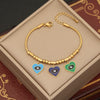 Vintage Style Simple Style Devil's Eye Heart Shape Stainless Steel Enamel Bracelets