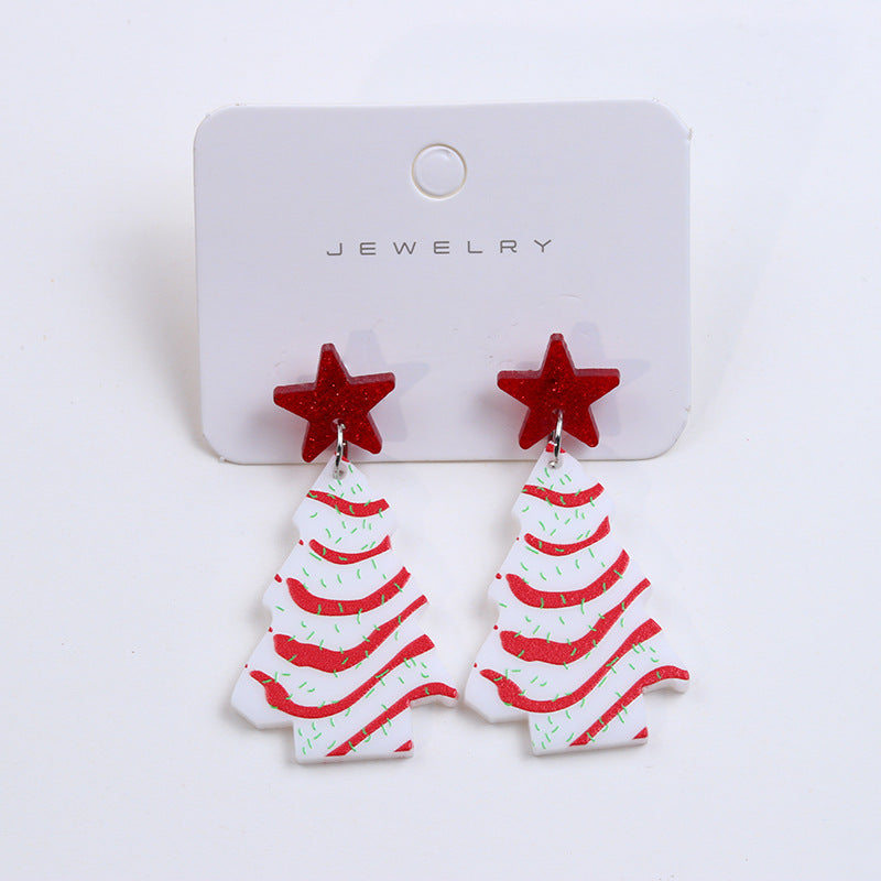 Wholesale Jewelry Classic Style Star Arylic Printing Drop Earrings