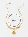 Simple Style Coin Copper Plating 18k Gold Plated Pendant Necklace