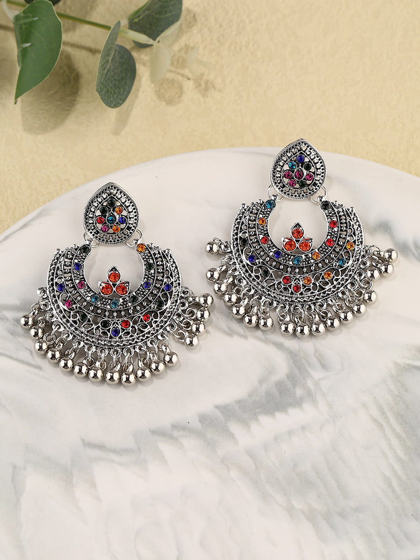 Wholesale Jewelry 1 Pair Ethnic Style Geometric Alloy Artificial Gemstones Drop Earrings