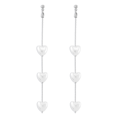 1 Pair Elegant Modern Style Simple Style Heart Shape Imitation Pearl Alloy Drop Earrings