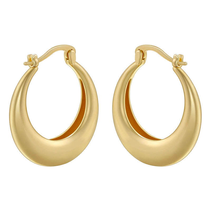 1 Pair Vintage Style Simple Style Oval Twist Irregular Plating Copper 18k Gold Plated Earrings