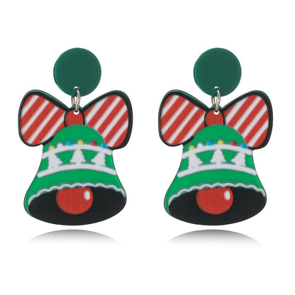 Wholesale Jewelry Vintage Style Christmas Hat Christmas Tree Snowman Arylic Ear Studs