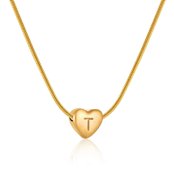 Elegant Letter Heart Shape Stainless Steel Titanium Steel Necklace
