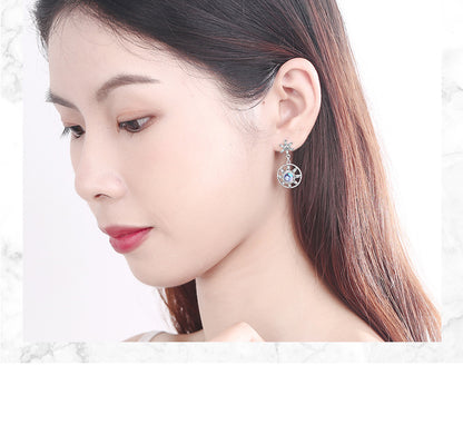 1 Pair Ig Style Shiny Star Inlay Copper Zircon Drop Earrings