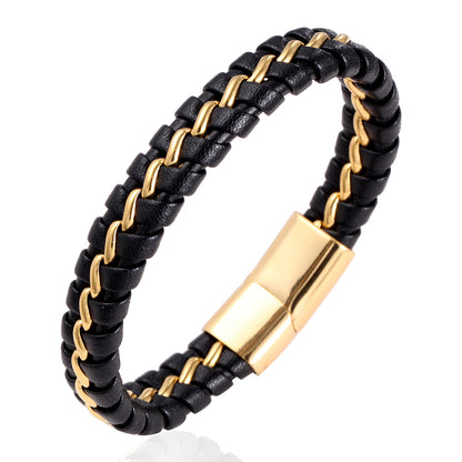 Classic Style Geometric Stainless Steel Braid Bangle