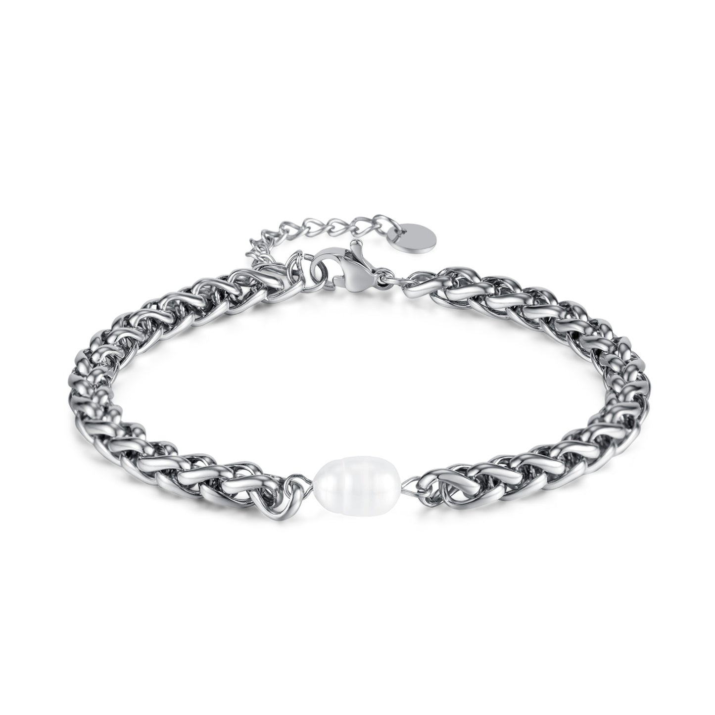 Simple Style Pearl Freshwater Pearl Titanium Steel Bracelets