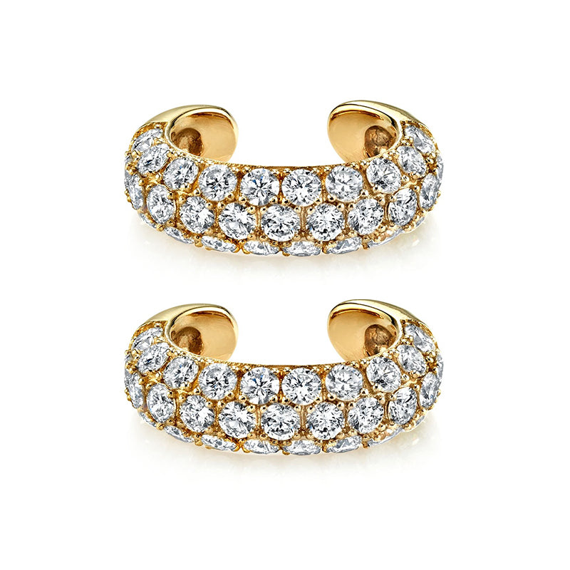 1 Pair Simple Style Round Plating Inlay Copper Zircon Gold Plated Ear Cuffs