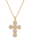 Vintage Style Cross Stainless Steel Copper 18k Gold Plated Pendant Necklace In Bulk