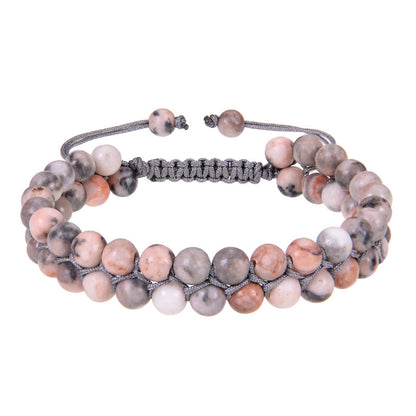 Simple Style Classic Style Round Natural Stone Beaded Handmade Bracelets