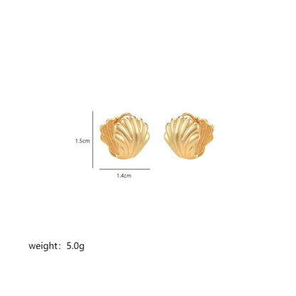 1 Pair Simple Style Shell Plating Copper Earrings