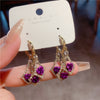 1 Pair Elegant Geometric Plating Inlay Alloy Artificial Pearls Rhinestones Earrings